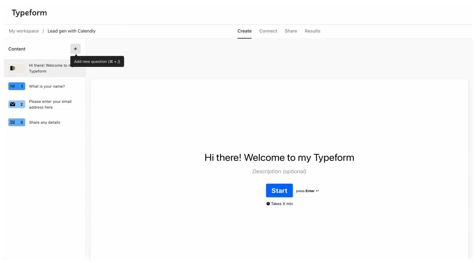 GIF of Typeform's Calendly integration